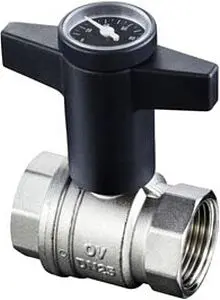 Кран шаровый с термометром 1"в x 1"в Oventrop Optibal 1078008 Кран шаровый с термометром 1"в x 1"в Oventrop Optibal 1078008, 1