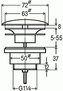 Выпуск без перекрытия для раковины без перелива Viega хром 492670, 2