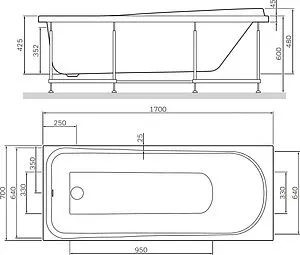 Ванна акриловая Am.Pm Like 170x70 Ванна акриловая Am.Pm Like 170x70, 4