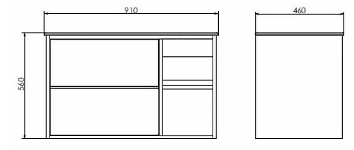 Тумба-умывальник подвесная Comforty Гамбург 90 белый/дуб сонома 00004142225CF