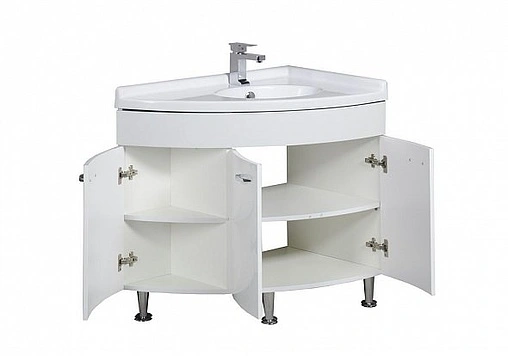 Тумба под умывальник напольная Aquanet Корнер 89 R белый 00158825