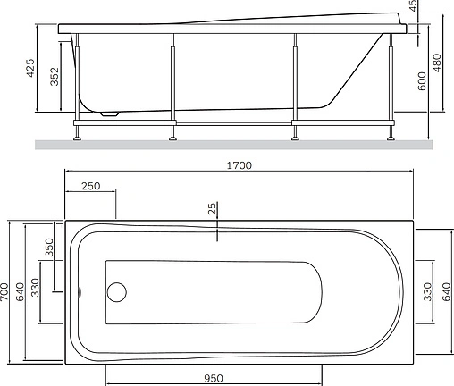 Ванна акриловая Am.Pm Like 170x70