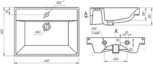 Раковина Универсал Енисей 60 белый 4607152361674