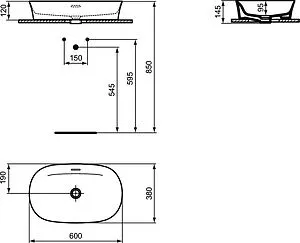 Раковина Ideal Standard Ipalyss 60 белый E139701 Раковина Ideal Standard Ipalyss 60 белый E139701, 2