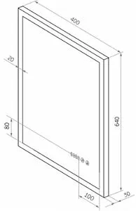 Зеркало с подсветкой Continent Naomi Led 40x64 с часами белый ЗЛП2100, 2