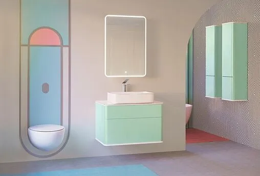 Шкаф-зеркало Jorno Pastel 46 R бирюзовый бриз Pas.03.46/BL