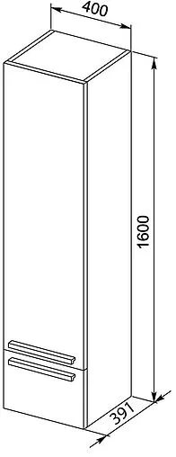 Шкаф-пенал подвесной Aquanet Нота 40 R белый 00165407 Шкаф-пенал подвесной Aquanet Нота 40 R белый 00165407