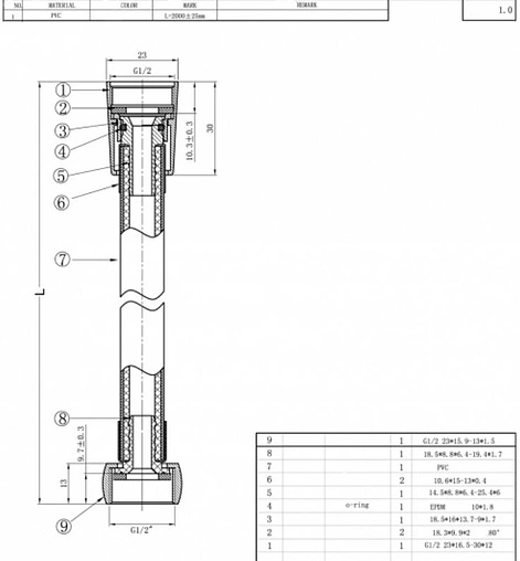 Шланг для душа Bravat 150см хром P7231N-RUS