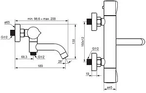 Термостат для ванны Damixa Scandinavian Pure чёрный матовый 363000300, 2