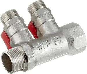 Коллектор запорный проходной 2 отвода ¾&quot;в/н x ½&quot;к Valtec VTc.580.N.0502, 3