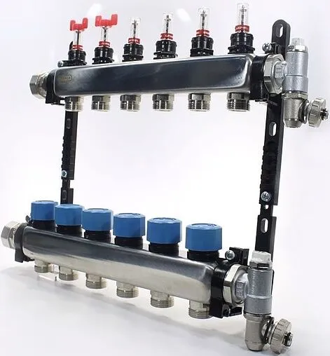 Группа коллекторная с расходомерами 6 отводов 1&quot;в/н x ¾&quot;ек Henco UFH-0605MDSS06