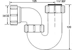 Сифон для биде Mc Alpine белый MRBD1, 2