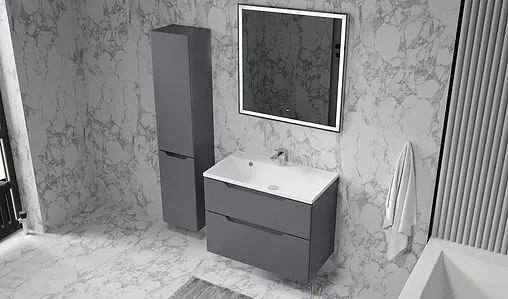 Тумба-умывальник подвесная Raval Wector 80 антрацит Wct.01.80/P/A/MD+4627173210188