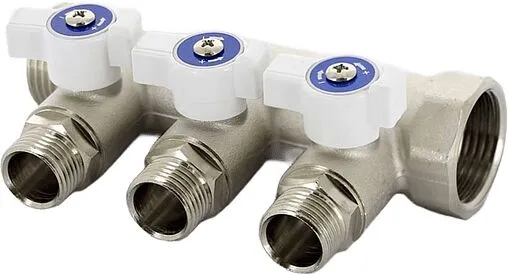 Коллектор запорный проходной 3 отвода 1&quot;в/н x ½&quot;к Uni-fitt 424N4230