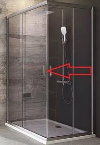 Душевая дверь 900мм прозрачное, матовое стекло Ravak Blix BLRV2K-90 1XV70U00ZG, 1