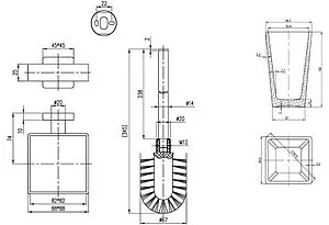 Ёршик для унитаза Villeroy&Boch Elements-Striking хром TVA15201700061, 2