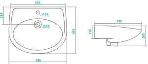 Раковина Santek Бореаль 60 белый 1WH110484, 2