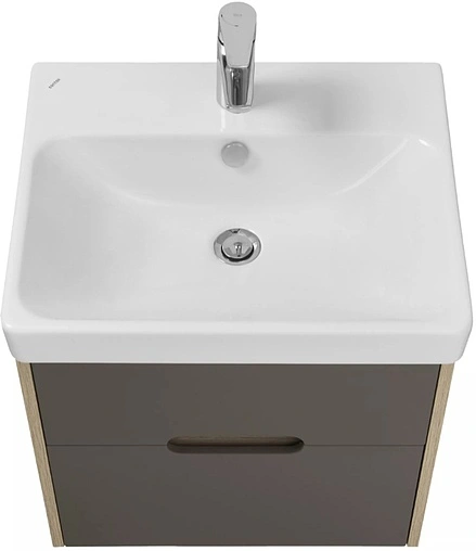 Тумба под умывальник подвесная Aquaton Оливия 55 грей/дуб ойстер 1A254201OLUG0