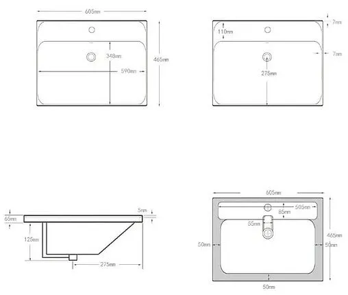 Раковина Aquanet Flash 60 белый 00333266