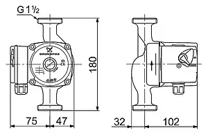 Насос циркуляционный Grundfos UPS 25-40 180 96281375, 2