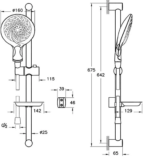 Душевая стойка VitrA Samba 5F хром A45655EXP