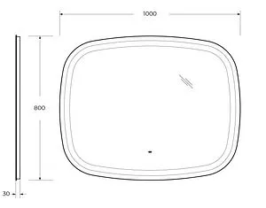 Зеркало с подсветкой Cezares Molveno 100x80 CZR-SPC-MOLVENO-1000-800-MOV Зеркало с подсветкой Cezares Molveno 100x80 CZR-SPC-MOLVENO-1000-800-MOV, 2