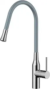 Смеситель для кухни с гибким изливом Omoikiri Yatomi-BN-GR нержавеющая сталь/серый 4994251 Смеситель для кухни с гибким изливом Omoikiri Yatomi-BN-GR нержавеющая сталь/серый 4994251, 1