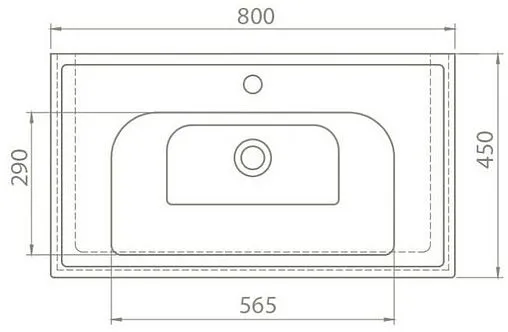 Раковина CeraStyle Frame 80 белый 031200-u