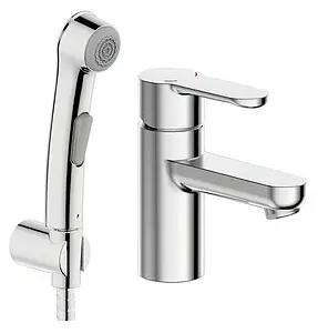 Смеситель для раковины с гигиеническим душем Bravat Stream-D хром F137163C-1 Смеситель для раковины с гигиеническим душем Bravat Stream-D хром F137163C-1, 1