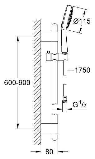 Душевая стойка Grohe Power&amp;Soul Cosmopolitan 115 хром 27755000