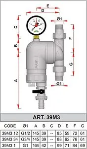 Фильтр тонкой очистки воды ½"н x ½"н Far FA 39M3 12100 Фильтр тонкой очистки воды ½"н x ½"н Far FA 39M3 12100, 2