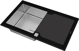 Мойка кухонная Teka Diamond RS15 1B 1D 86 нержавеющая сталь/чёрное стекло 115100011 Мойка кухонная Teka Diamond RS15 1B 1D 86 нержавеющая сталь/чёрное стекло 115100011, 4