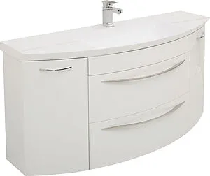 Тумба-умывальник подвесная Aquanet Лонг 140 белый глянец 00186446+НФ-00006760, 1