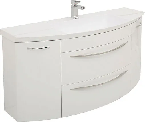 Тумба-умывальник подвесная Aquanet Лонг 140 белый глянец 00186446+НФ-00006760