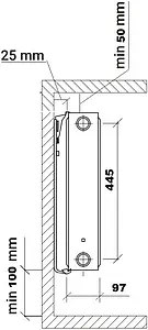 Радиатор стальной панельный PF тип 22 500 x 400 мм 22/500/400/K, 2