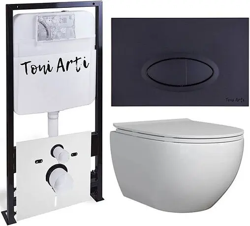 Комплект 6 в 1 Toni Arti Baglio TA-01+TA-BO4936+TA-0055 с кнопкой Freto черный матовый