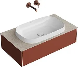 Тумба-умывальник подвесная Kerama Marazzi Magica 90 венецианский красный матовый MA.90.1\VR.M+MA.wbi.65+, 1