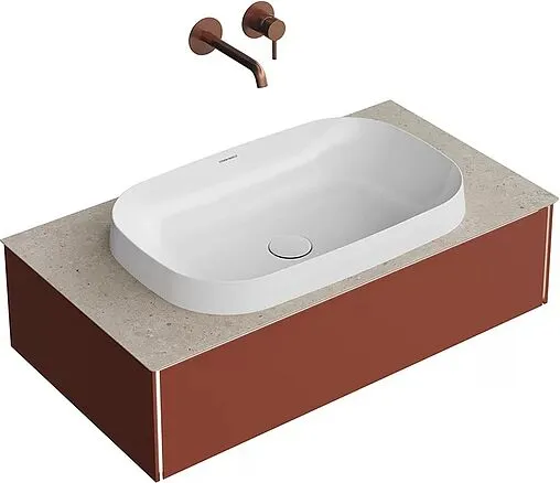 Тумба-умывальник подвесная Kerama Marazzi Magica 90 венецианский красный матовый MA.90.1\VR.M+MA.wbi.65+