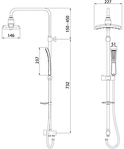 Душевая система без смесителя Lemark хром LM8806C, 2