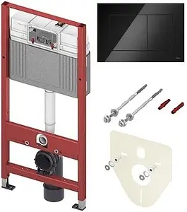 Инсталляция для подвесного унитаза Set 4 в 1 TECEbase kit 2.0 K440403 с кнопкой TECEnow черный глянцевый, 1
