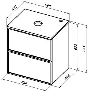 Тумба-умывальник Aquanet Арт 60 белый матовый 00313254+00306390, 5