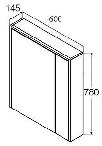 Шкаф-зеркало Roca Ronda 60 белый матовый ZRU9303007, 2