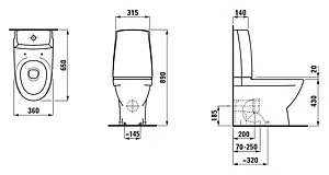 Унитаз-компакт Laufen Pro-N белый 8.2795.2.000.780.1 Унитаз-компакт Laufen Pro-N белый 8.2795.2.000.780.1, 2