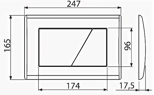 Клавиша смыва для унитаза AlcaPlast M1713 кнопки/хром матовый, панель/хром глянцевый