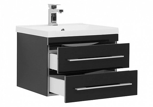 Тумба под умывальник подвесная Aquanet Верона 58 чёрный 00180175