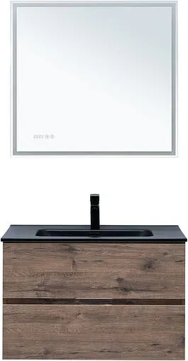 Тумба под умывальник подвесная Aquanet Алвита New 80 дуб веллингтон/табак 00334186