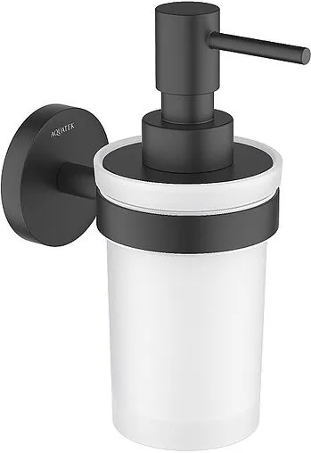 Дозатор для жидкого мыла Aquatek Европа чёрный матовый/белый AQ4105MB