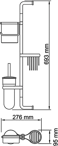 Стойка для аксессуаров Wasserkraft Ammer хром K-1448