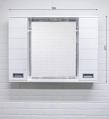 Шкаф-зеркало Домино Cube 90 белый DC5012HZ