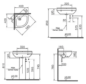 Раковина VitrA S50 40 белый 5306B003-0999, 2